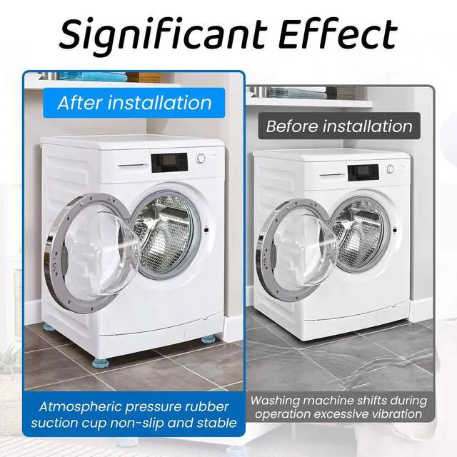 Alt view image 5 of 7 - 8 Packs Adjustable Washing Machine Anti Vibration Pads Risers, Washing Machine Leveling Feet Heightening Stabilizer Base Pedestal Stand for Shock Noise Washer Dryer Furniture Laundry
