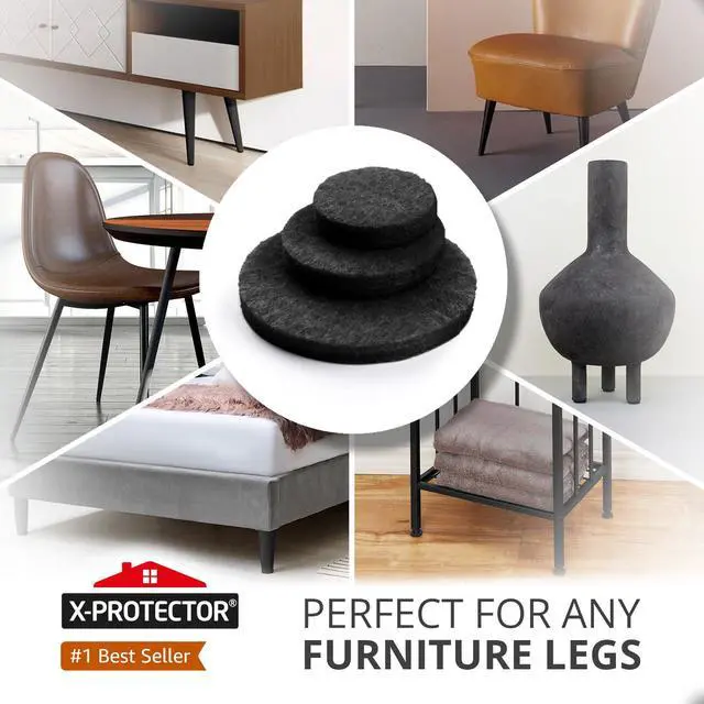 Alt view image 2 of 6 - Felt Furniture Pads 235 PCS X-Protector! Huge Quantity of Black Furniture Pads for Hardwood Floors with Many Big Sizes Your Ideal Wood Floor Protectors for Furniture.