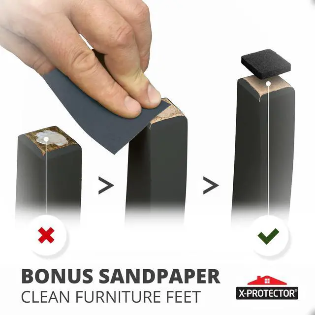 Alt view image 5 of 6 - Felt Furniture Pads 235 PCS X-Protector! Huge Quantity of Black Furniture Pads for Hardwood Floors with Many Big Sizes Your Ideal Wood Floor Protectors for Furniture.