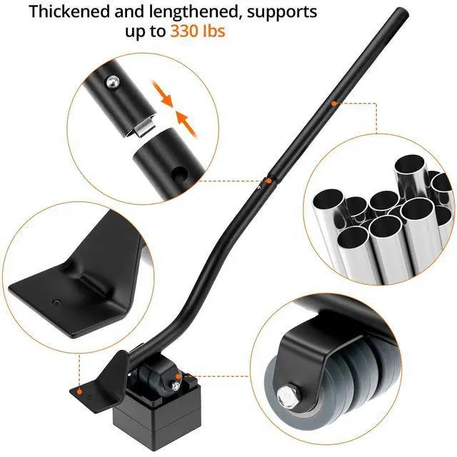 Alt view image 2 of 7 - Furniture Lifter Tool, Appliance Furniture Metal Lifters for Heavy Furniture Movers Sliders Easily (1 Lifter & 4 Heightening Block)