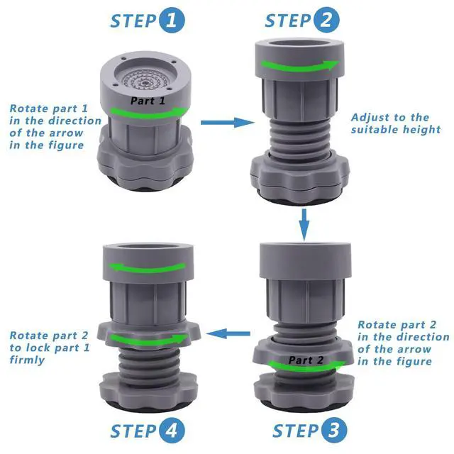 Alt view image 4 of 7 - 4 Pack Round Bed Furniture Risers 3 inch Adjustable Bed Lifts Riser