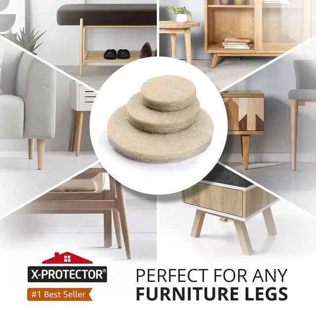 Alt view image 2 of 6 - Felt Furniture Pads X-PROTECTOR 181 PCS Premium Furniture Pads - Felt Pads Furniture Feet Best Wood Floor Protectors - Protect Your Hardwood & Laminate Flooring!