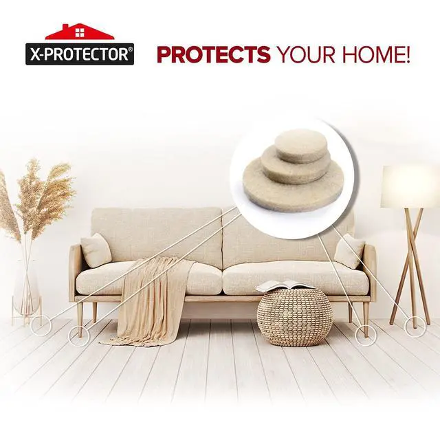 Alt view image 6 of 6 - Felt Furniture Pads X-PROTECTOR 181 PCS Premium Furniture Pads - Felt Pads Furniture Feet Best Wood Floor Protectors - Protect Your Hardwood & Laminate Flooring!