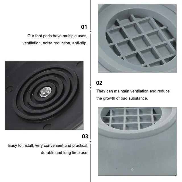 Alt view image 5 of 7 - 8pcs Washing Machine Anti-Vibration Pads Furniture Foot Mats Non-Slip Shock Absorbing Heightening Pads for Washer and Refrigerator Feet