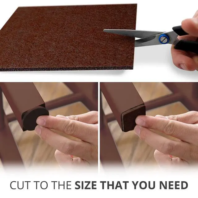 Alt view image 5 of 6 - Felt Furniture Pads X-PROTECTOR - 10 Pack Premium 8x6 Heavy Duty 1/5 Felt Sheets! Cut Furniture Felt Pads for Furniture Feet You Need Best Furniture Pads for Hardwood Floors! Brown