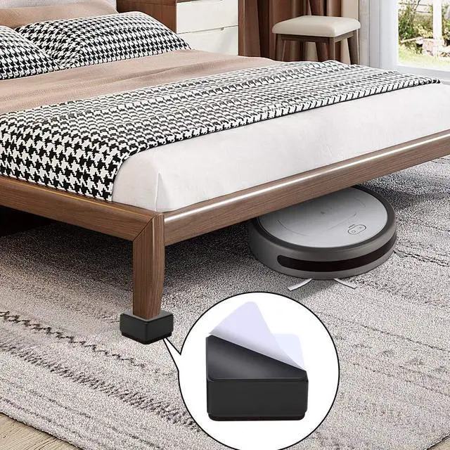 Alt view image 7 of 7 - 1.2 Inch Bed and Furniture Risers, Heavy Duty Square Sofa Tables Couch Chair Risers, Width 2.4"-Adds 1.2" Height, Supports 20,000 lbs, Protect Carpet & Floors from Scratches (4 Pack, Black)
