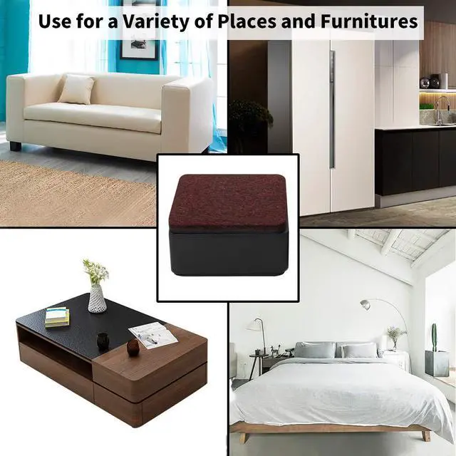 Alt view image 6 of 7 - 1.2 Inch Bed and Furniture Risers, Heavy Duty Square Sofa Tables Couch Chair Risers, Width 2.4"-Adds 1.2" Height, Supports 20,000 lbs, Protect Carpet & Floors from Scratches (4 Pack, Black)