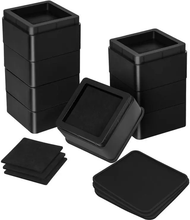 Main image of Adjustable Bed Risers 2 Inch, Black, 8-Pack