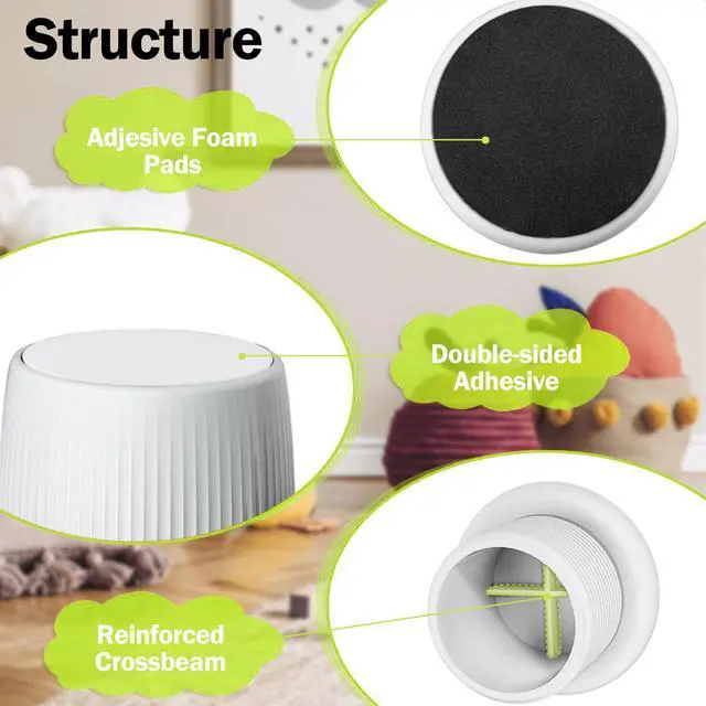 Alt view image 3 of 7 - Adjustable Bed Risers Heavy Duty 1.6-2.6 Inch Furniture Riser 4 Pack White