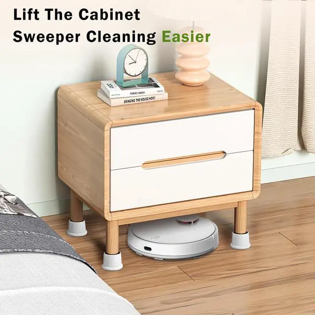 Alt view image 4 of 7 - Adjustable Bed Risers Heavy Duty 1.6-2.6 Inch Furniture Riser 4 Pack White
