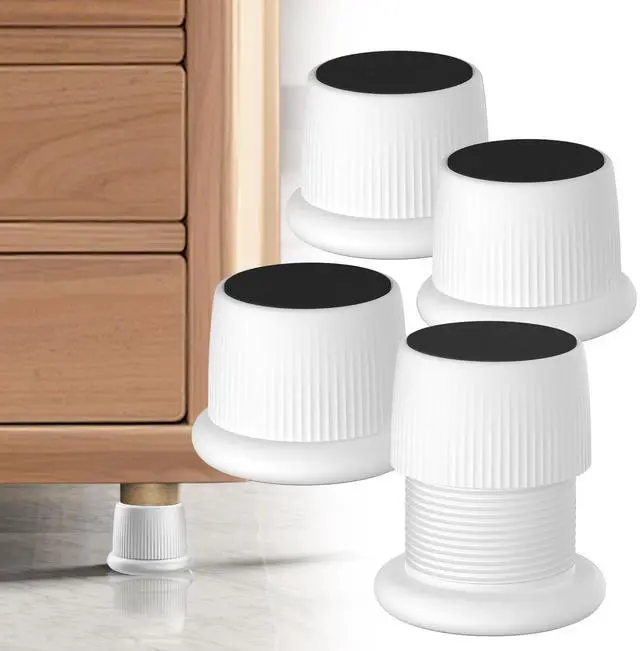 Main image of Adjustable Bed Risers Heavy Duty 1.6-2.6 Inch Furniture Riser 4 Pack White