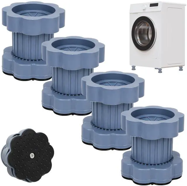 Main image of 4 Pack Anti Vibration Pads for Washers - Universal Heightening Riser Pad for Washing Machine Anti Slip Base, Adjustable Dryer Leveling Feet Stand Pedestals Protection for Refrigerator Shock-Absorbing