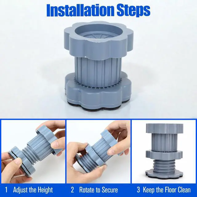 Alt view image 3 of 7 - 4 Pack Anti Vibration Pads for Washers - Universal Heightening Riser Pad for Washing Machine Anti Slip Base, Adjustable Dryer Leveling Feet Stand Pedestals Protection for Refrigerator Shock-Absorbing