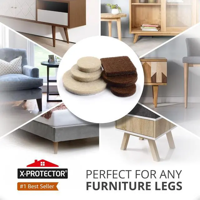 Alt view image 2 of 6 - 235 pcs Felt Furniture Pads Brown & Beige X-Protector! Huge Quantity of Furniture Pads for Hardwood Floors Your Ideal Wood Floor Protectors for Furniture. Protect Any Type of Hard Floor!