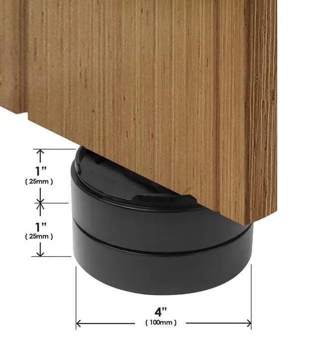 Alt view image 3 of 6 - Stack-Its 1 Inch Adjustable Bed Risers/Furniture Risers (Set of 8) Lifts Height 1", 2" or 3" Black Heavy Duty Risers for Desks, Couches, Sofas, Beds, Tables, Dressers, and More