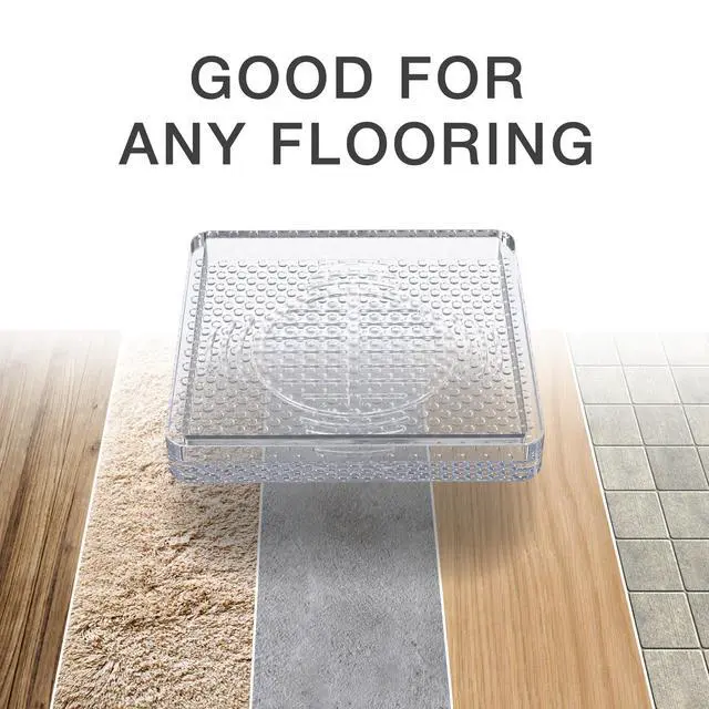 Alt view image 4 of 7 - Furniture Cups - 8 PCS 2.2" - Non Slip Furniture Pads for Hardwood Floors - Transparent Floor Protectors - Bed Stoppers to Prevent Sliding - Keep Furniture from Sliding on Floor! (Square)