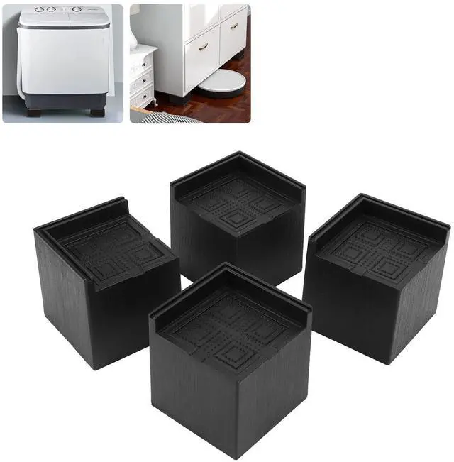 Main image of 4 Pack Adjustable Bed Risers, Heavy Duty Furniture Risers Furniture Blocks Lifter Set Table and Couch Lift Support up to 2200lbs for Dorm, Bed, Sofa, Table, Chair, Desk