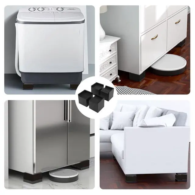 Alt view image 3 of 7 - 4Pcs Furniture Risers Bed Leg Extenders Sofa Chair Lift Supports Made of Premium Plastic with Non Slip EVA Pad Hold up to 2200LBS for Washing Machine Table Couch Cabinet