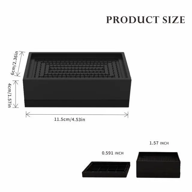 Alt view image 2 of 7 - 4Pcs Bed Risers Heavy Duty Adjustable 1.57" Furniture Risers Black