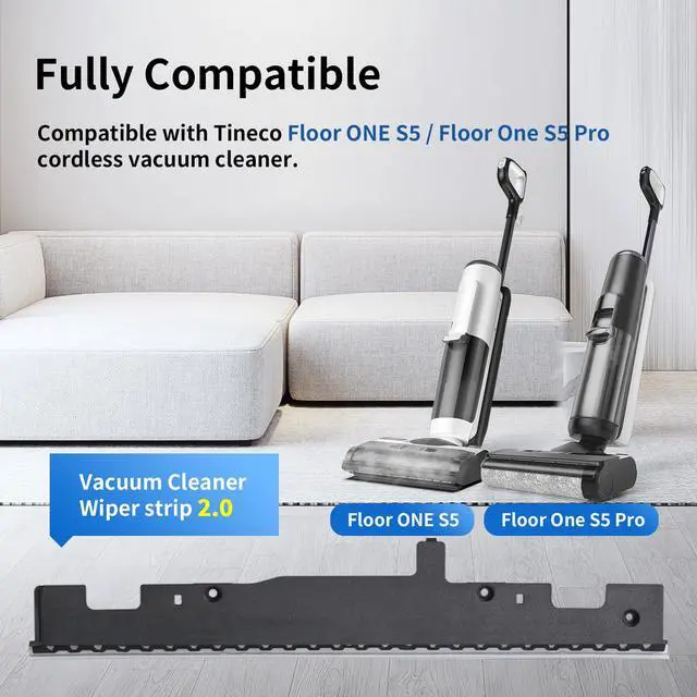 Alt view image 3 of 6 - Vacuum Replacement Parts Wiper Strip Compatible with Tineco Floor ONE S5 / Floor One S5 Pro Cordless Vacuum Cleaners,Wet Dry Vacuum Cleaner Accessories