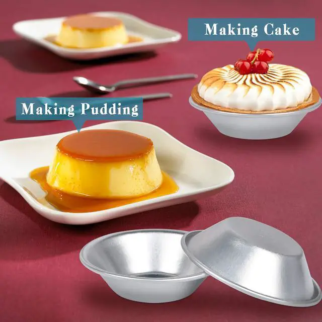 Alt view image 5 of 7 - 25 Pack Aluminum Egg Tart Molds, Dessert Mold Pans, Nonstick Reusable