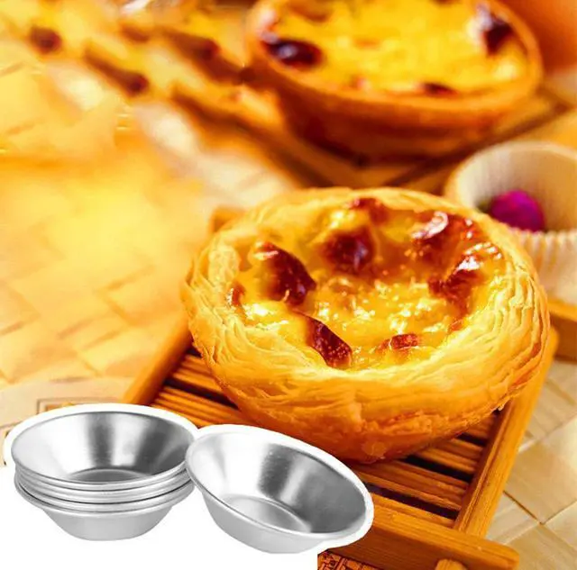 Alt view image 7 of 7 - 40 Pack Mini Egg Tart Mold, 2.8 Inch Aluminum Tart Tin Pans, Pie Tartlets Dessert Molds, Nonstick Reusable Baking Cups for Cupcake, Cookie, Pudding, Silver