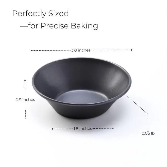 Alt view image 2 of 7 - Pastel de Nata Tins Carbon Steel 8 Pack Egg Tart Molds for Baking, Nonstick Mini Pie and Custard Tart Pans, Reusable Portuguese Custard Tart Shell Trays, Oven & Air Fryer Safe
