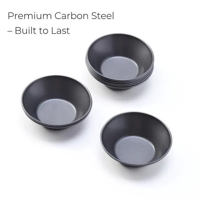 Alt view image 6 of 7 - Pastel de Nata Tins Carbon Steel 8 Pack Egg Tart Molds for Baking, Nonstick Mini Pie and Custard Tart Pans, Reusable Portuguese Custard Tart Shell Trays, Oven & Air Fryer Safe