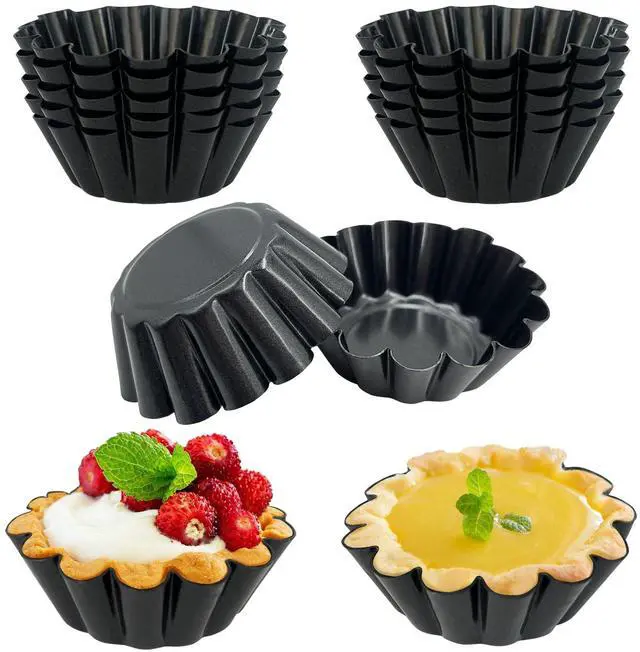 Main image of 14PCS Egg Tart Molds, Non Stick Mini Tart Pans, 2.6-Inch Fluted Mini Pie Pans for Baking