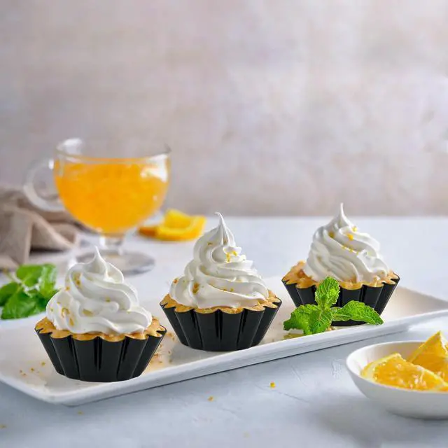 Alt view image 6 of 7 - 14PCS Egg Tart Molds, Non Stick Mini Tart Pans, 2.6-Inch Fluted Mini Pie Pans for Baking