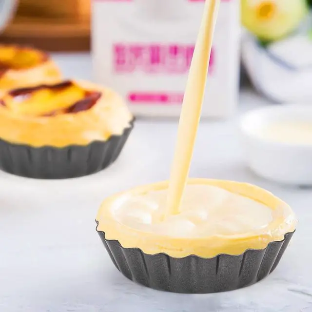 Alt view image 3 of 7 - 12 pcs Egg Tart Molds, 3" Mini Tart Pans Removable Bottom, Cupcake Cake Muffin Mold Tin Pan Baking Tool, Reusable Quiche Bakeware Carbon Steel for Pies, Quiche, Cheese Cakes, Desserts