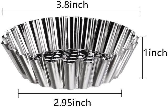 Alt view image 2 of 7 - 30 PCS Egg Tart Mold for Baking, 3.8 Inch Stainless Steel Mini Tart Tin Pans, Ensaymada Molder Filipino, Pie Tartlet Cupcake Cake Muffin Mold