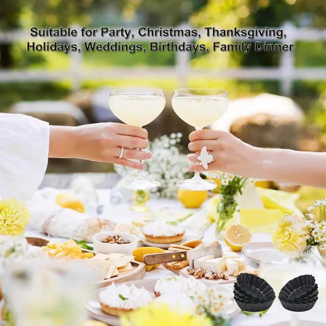Alt view image 6 of 7 - 4 Inch Mini Quiche Pans Black 6 Pack. Egg Tart Molds w/Removable Bottom, Non-Stick Coating, Rugged Carbon Steel for Small Tart Quiche Pie Making. Gift for Women Christmas Thanksgiving Festival