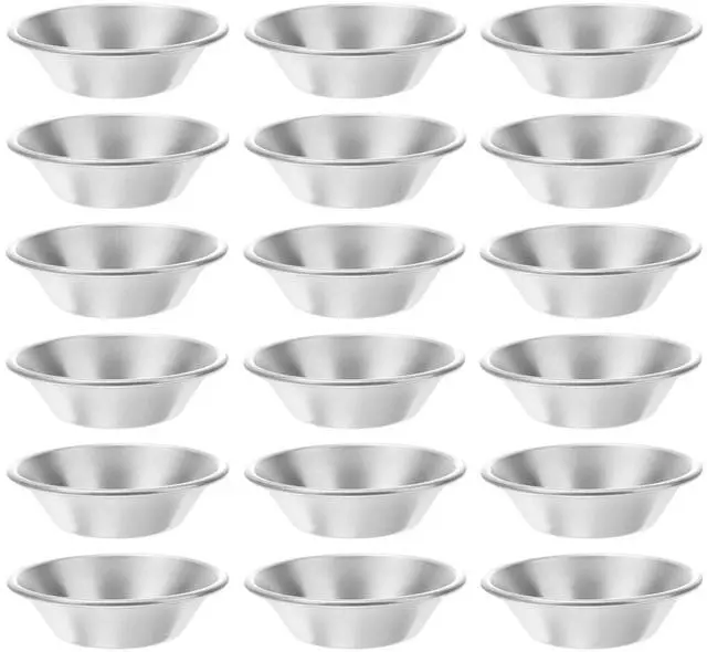 Main image of 25 Pack Egg Tart Molds 2.75 Inch Aluminum Alloy Mini Pie Bakeware with Non-Stick Coating Round Baking Cups for Muffins Cupcakes Cheesecakes Cookies Desserts