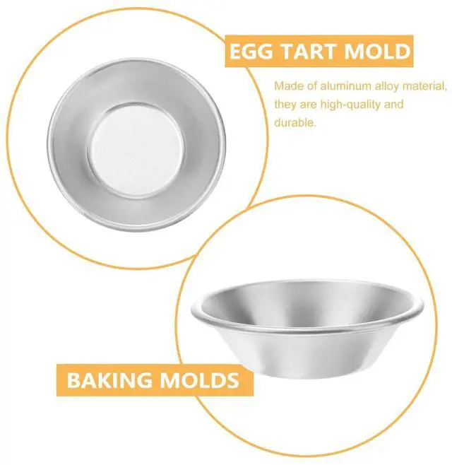 Alt view image 4 of 7 - 25 Pack Egg Tart Molds 2.75 Inch Aluminum Alloy Mini Pie Bakeware with Non-Stick Coating Round Baking Cups for Muffins Cupcakes Cheesecakes Cookies Desserts