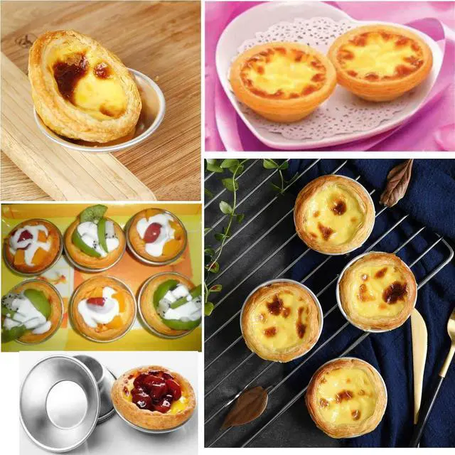 Alt view image 6 of 6 - 20Pcs Egg Tart Molds, Mini Tart Pan for Baking, Aluminium Puto Mold Pie Tins Cupcake Pudding Cups Mould