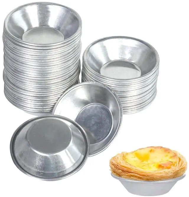 Main image of 25 Pack Egg Tart Molds, Mini Pie Tart Pans, Non-Stick Reusable Baking Cups, Metal Muffin Cupcake Pans for Baking, Kitchen Bakeware