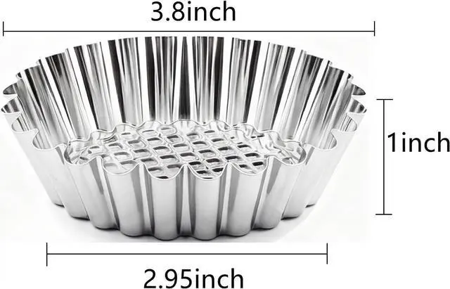 Alt view image 2 of 7 - 30Pcs 3.8" Stainless Steel Tart Pans for Egg Tart, Ensaymada