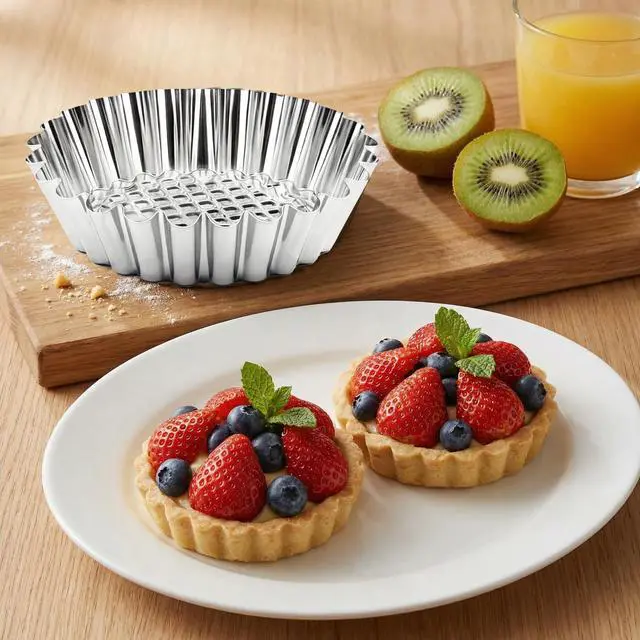 Alt view image 6 of 7 - 30Pcs 3.8" Stainless Steel Tart Pans for Egg Tart, Ensaymada