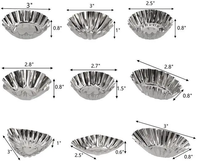 Alt view image 3 of 7 - Set of 36 Egg Tart Molds for Baking, Mini Tartlet Tins, Ensaymada Molder Filipino, Resuable Brioche Mold, Cupcake Cookie Baking Tool for Tart Shells, Mini Cake, Pudding, Muffin