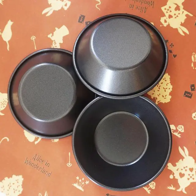Alt view image 4 of 7 - 3 Inch Tart Pan, Carbon Steel Pastel De Nata Tins, Nonstick Egg Tart Molds, Mini Round Quiche and Pie Pan for Tartlet, Cupcake, Pudding, Muffin Baking - 8Pcs, Black