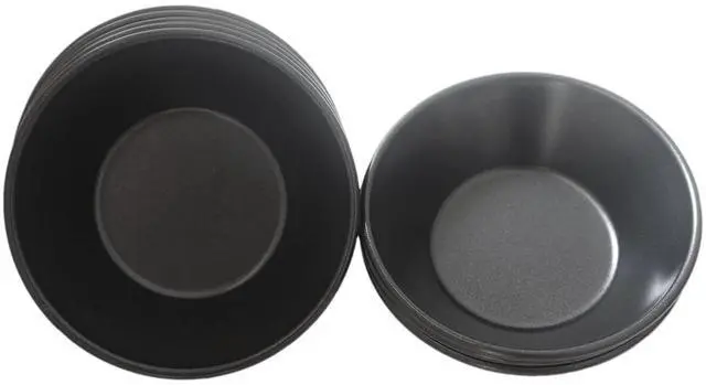 Alt view image 5 of 7 - 3 Inch Tart Pan, Carbon Steel Pastel De Nata Tins, Nonstick Egg Tart Molds, Mini Round Quiche and Pie Pan for Tartlet, Cupcake, Pudding, Muffin Baking - 8Pcs, Black