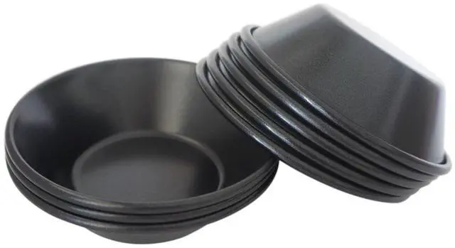 Alt view image 3 of 7 - 3 Inch Tart Pan, Carbon Steel Pastel De Nata Tins, Nonstick Egg Tart Molds, Mini Round Quiche and Pie Pan for Tartlet, Cupcake, Pudding, Muffin Baking - 8Pcs, Black