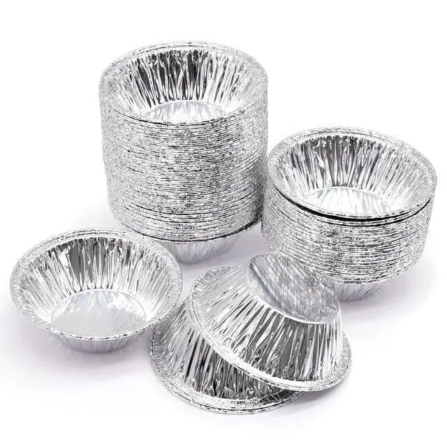 Alt view image 7 of 7 - 200 PCS Egg Tart Baking Cups, Disposable Aluminum Foil Liners for Pudding, Cupcake, Muffin, Creme Brulee Baking
