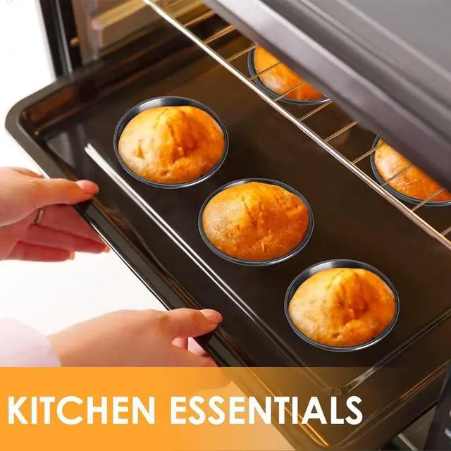 Alt view image 5 of 7 - 12 pcs Egg Tart Molds, Quyimy 3" Mini Tart Pans, Non-Stick Carbon Steel Mini Tart Panw/Oil & Dish Brushes for Cupcake Cake Muffin Mold Tin Pan, Baking Set Tool for Cakes, Cookies, Desserts
