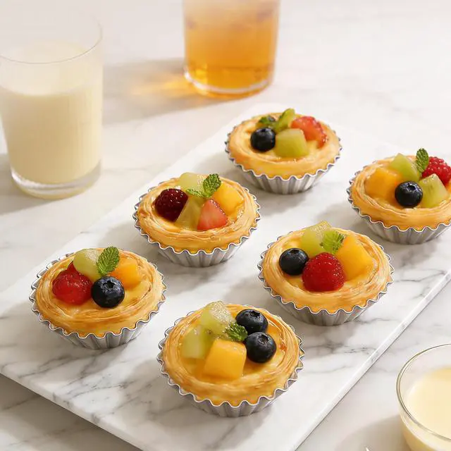 Alt view image 5 of 7 - 40 Pcs 2.75 Inch Egg Tart Molds, Non-Stick Aluminium Tartlet Pans for Baking, Ensaymada Molder Filipino Style for Home Bakers Pastry Chefs Mini Pie Cupcake Dessert