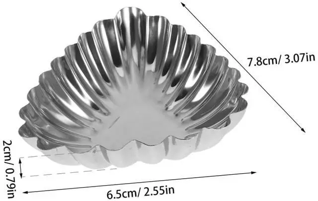 Alt view image 2 of 7 - 20Pcs Stainless Steel Egg Tart Molds Tart Pans Muffin Baking Molds Non-Stick Kitchen Cooking Molds for Home Bakery Desserts 3.07X2.55X0.78In