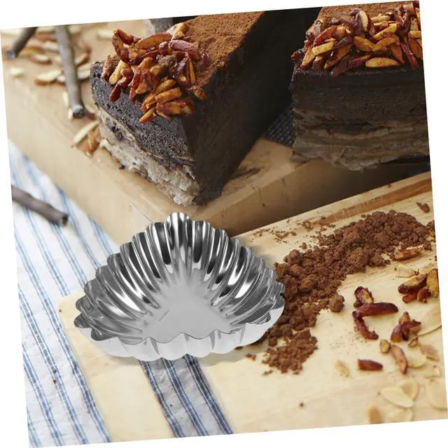 Alt view image 6 of 7 - 20Pcs Stainless Steel Egg Tart Molds Tart Pans Muffin Baking Molds Non-Stick Kitchen Cooking Molds for Home Bakery Desserts 3.07X2.55X0.78In