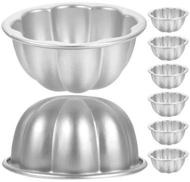 Main image of 8pcs Aluminum Alloy Flan Mold Non-stick Egg Tart Tartlet Pudding Molds - Flower Shape Baking Cups For Muffins Pastries Desserts