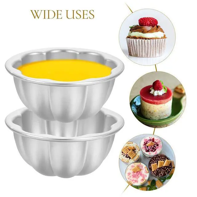 Alt view image 3 of 7 - 8pcs Aluminum Alloy Flan Mold Non-stick Egg Tart Tartlet Pudding Molds - Flower Shape Baking Cups For Muffins Pastries Desserts